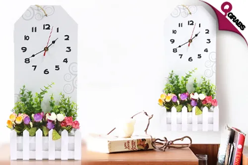 From QR59, It’s Spring Time with Decorative Wooden Clocks Each with Their Own Mini Garden & White Picket Fence! (Up to QR198 Value)